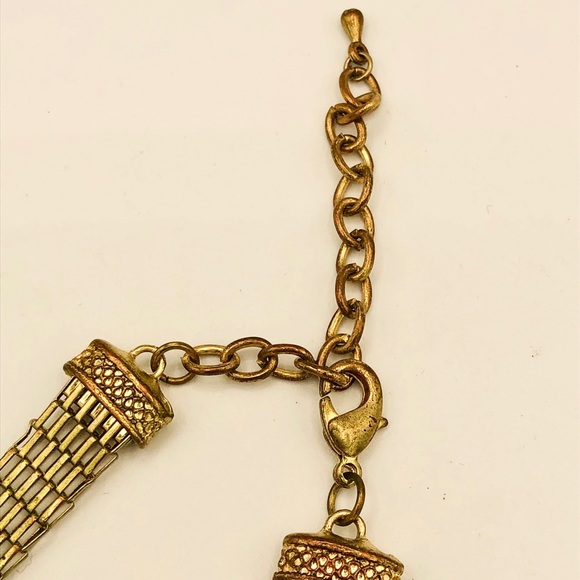 Vintage Mint Green and Gold Necklace - Picture 7 of 9